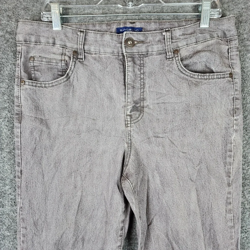 Bandolino Jeans Womens 12 Mandie Gray Straight Leg Denim EUC